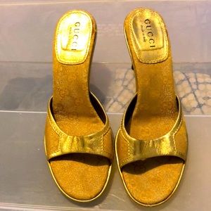 Gold Gucci Pumps